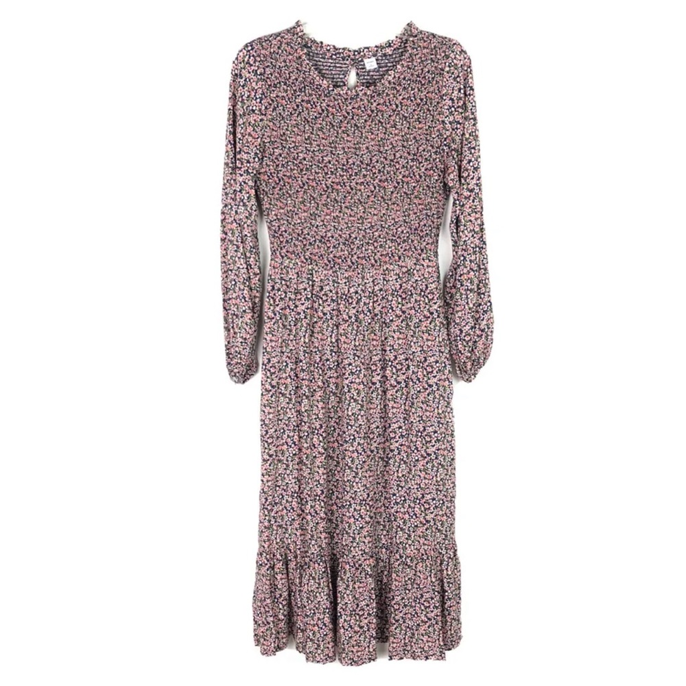 OLD NAVY Pink Ditsy floral smocked midi dress 
Size Medium
Great condition